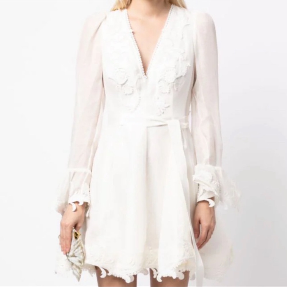 Zimmerman Wonderland lace-appliqué mini dress - worn once